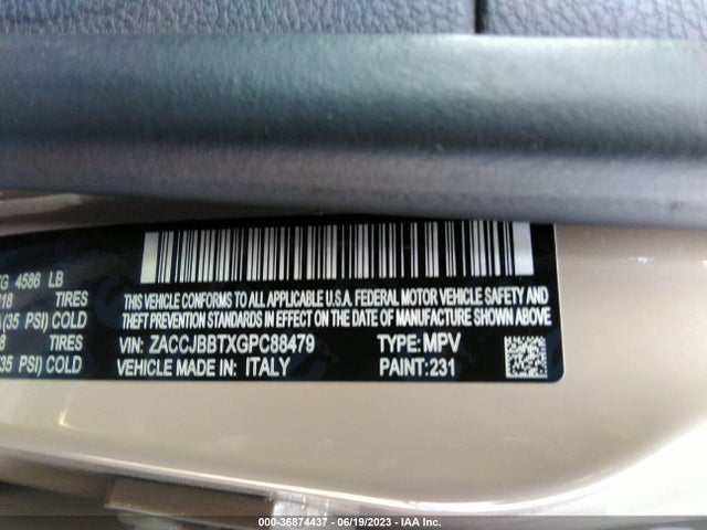 ZACCJBBTXGPC88479 Jeep Renegade 75th Anniversary