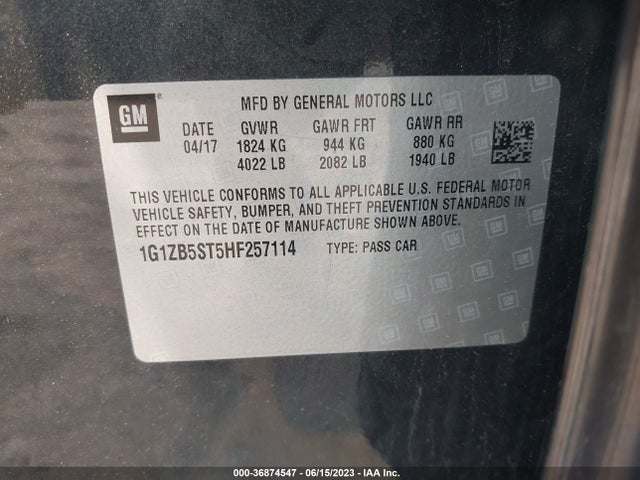 Chevrolet MALIBU LS 2017 1G1ZB5ST5HF257114 Image 9