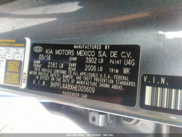 3KPFL4A8XHE005609 KIA FORTE EX