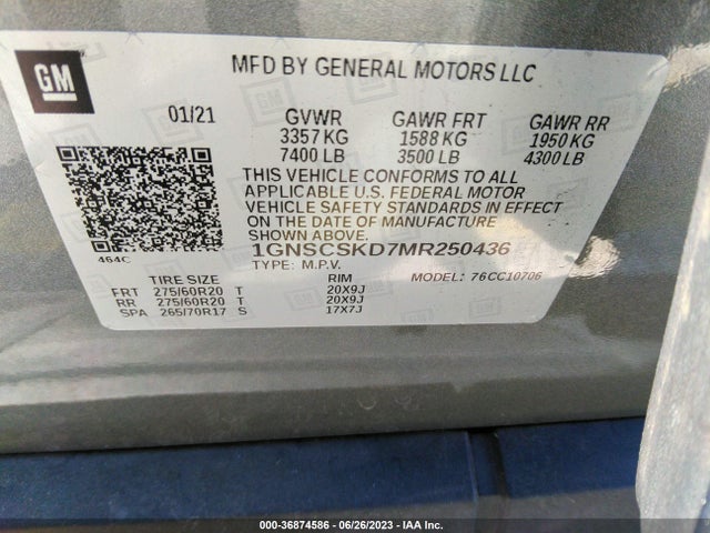 Chevrolet Tahoe Premier 2021 1GNSCSKD7MR250436 Image 9