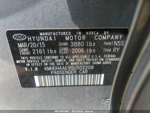 Hyundai Elantra Value Edition 2016 KMHDH4AE9GU502208 Image 15