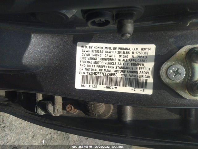 Honda Civic Sedan Lx 2014 19XFB2F57EE226960 Image 9
