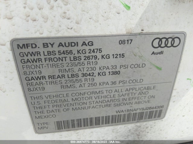 WA1BNAFY8J2044308 Audi Q5 Premium Plus