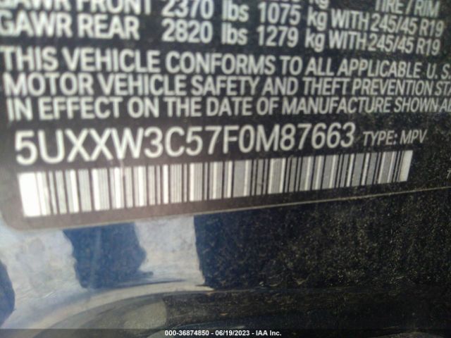 5UXXW3C57F0M87663 BMW X4 Xdrive28i