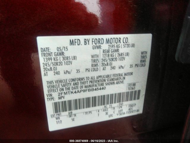 2FMTK4AP9FBB45440 Ford EDGE SPORT