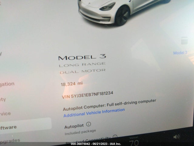 Tesla Model 3 Long Range 2022 5YJ3E1EB7NF181234 Image 13