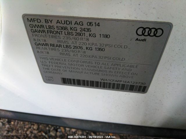 WA1CFAFP1EA123730 Audi Q5 PREMIUM