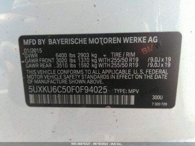 5UXKU6C50F0F94025 BMW X6 Xdrive50i