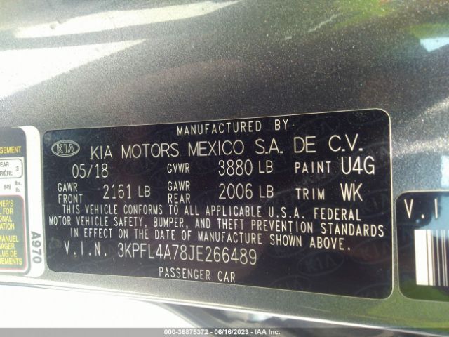 3KPFL4A78JE266489 KIA FORTE S