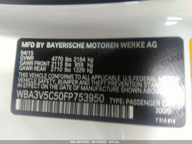 WBA3V5C50FP753950 BMW 4 Series 428i