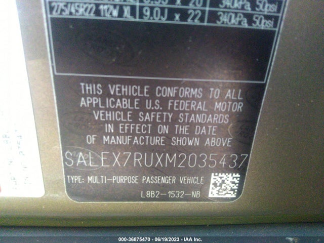 2021 Land Rover Defender, VIN: SALEX7RUXM2035437