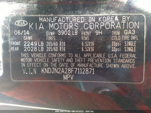 KNDJN2A28F7112871 KIA Soul Base