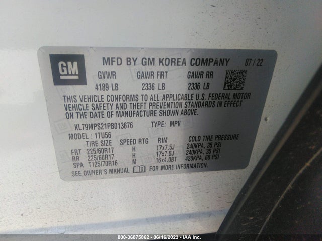 Chevrolet Trailblazer Lt 2023 KL79MPS21PB013676 Image 9