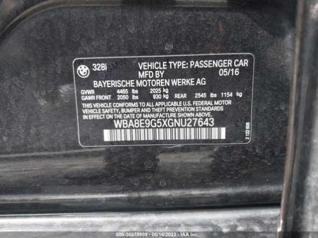 WBA8E9G5XGNU27643 BMW 3 Series 328i