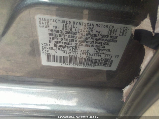 Nissan SENTRA SR 2017 3N1AB7APXHY223573 Image 9
