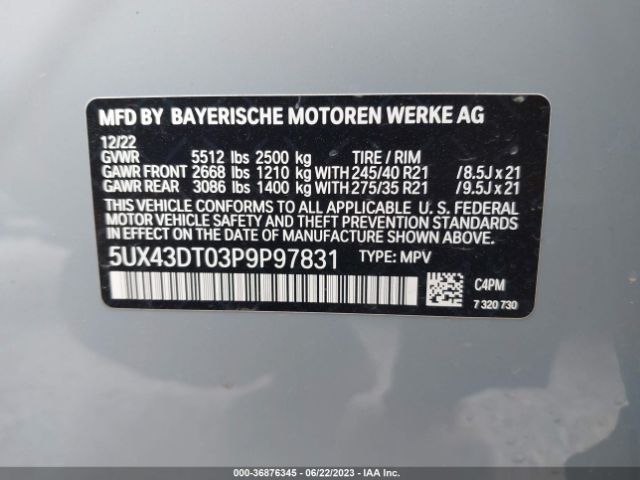 5UX43DT03P9P97831 BMW X4 M40i