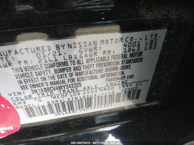 Nissan SENTRA SV 2021 3N1AB8CV4MY242325 Image 9