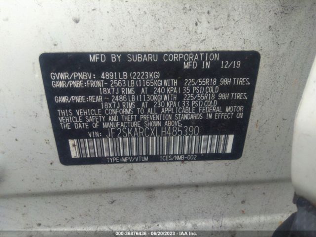 JF2SKARCXLH485390 Subaru Forester Sport