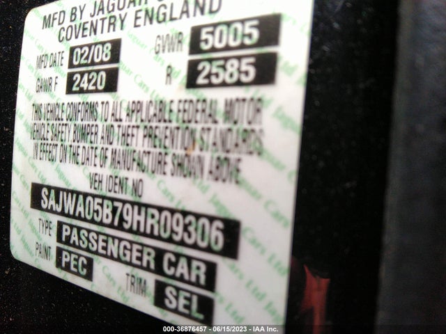 Продаж на аукціоні авто 2009 Jaguar Xf Luxury, vin: SAJWA05B79HR09306, номер лоту: 36876457