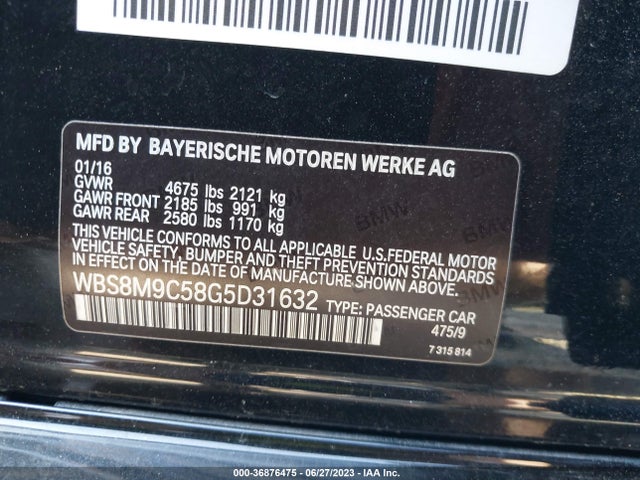2016 BMW M3, VIN: WBS8M9C58G5D31632