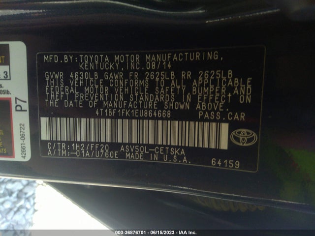 Toyota 2ar-fe 2014 4T1BF1FK1EU864668 Image 25