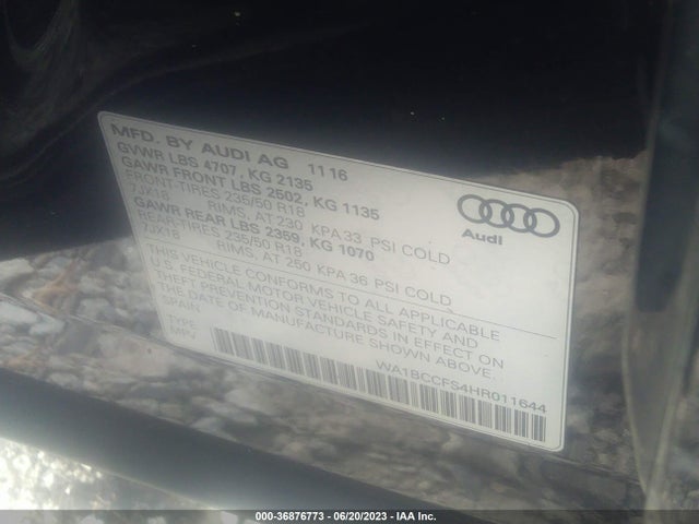 WA1BCCFS4HR011644 Audi Q3 PREMIUM