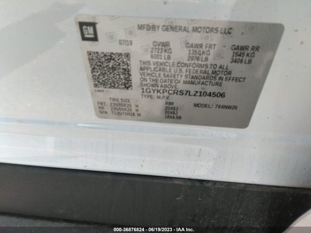 1GYKPCRS7LZ104506 Cadillac Xt6 Fwd Premium Luxury
