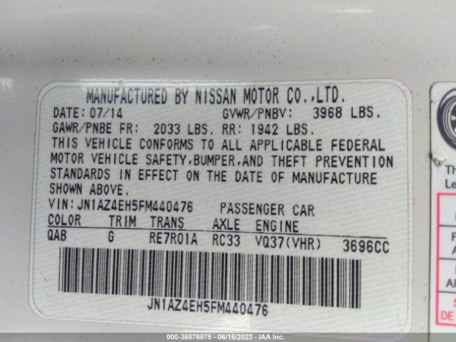 JN1AZ4EH5FM440476 Nissan 370Z