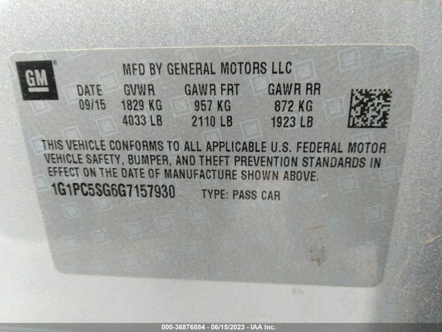 Chevrolet Cruze Limited Ls 2016 1G1PC5SG6G7157930 Image 16