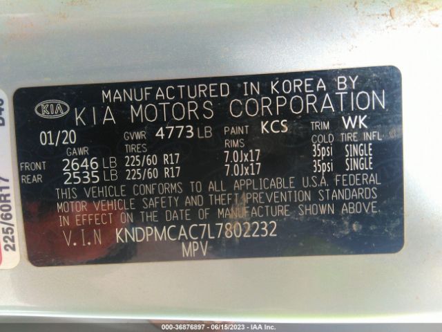 KNDPMCAC7L7802232 KIA Sportage Lx