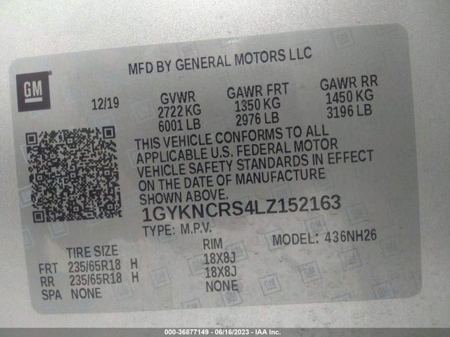 1GYKNCRS4LZ152163 Cadillac Xt5 Premium Luxury Fwd