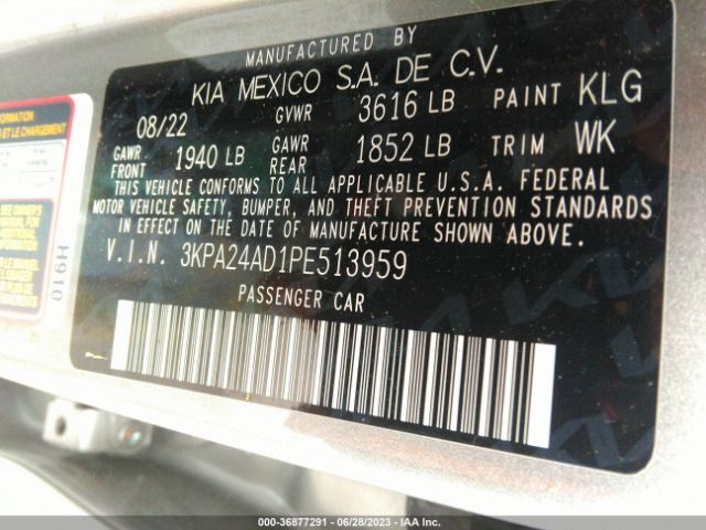 3KPA24AD1PE513959 KIA RIO S