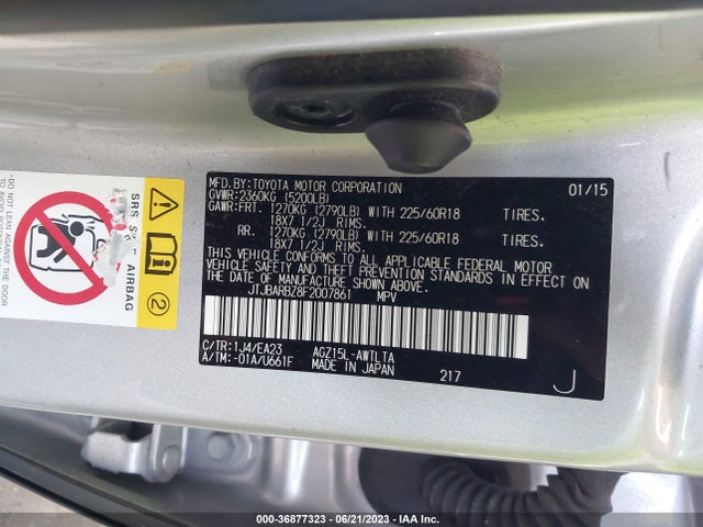 JTJBARBZ8F2007861 Lexus NX 200T