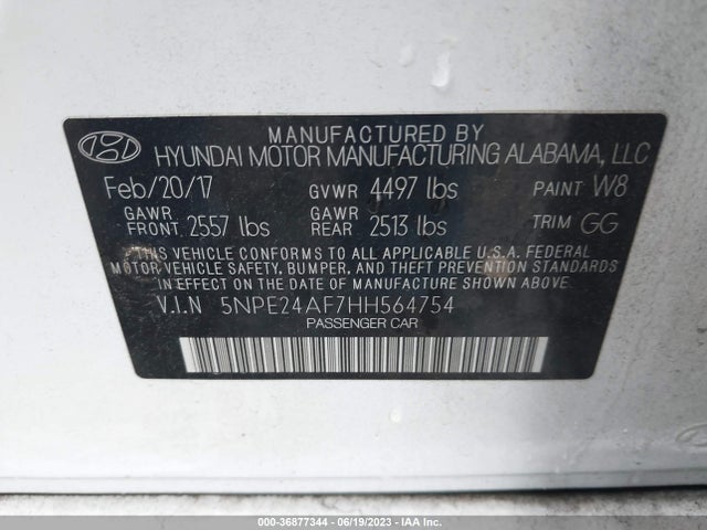 Hyundai SONATA SE 2017 5NPE24AF7HH564754 Image 9
