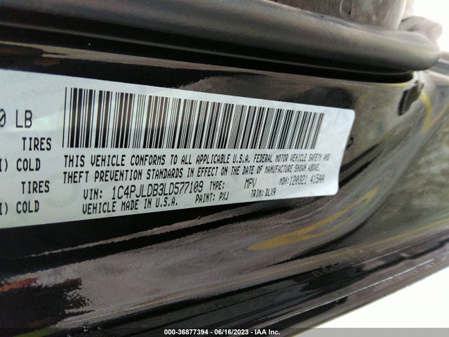 1C4PJLDB3LD577109 Jeep Cherokee Limited