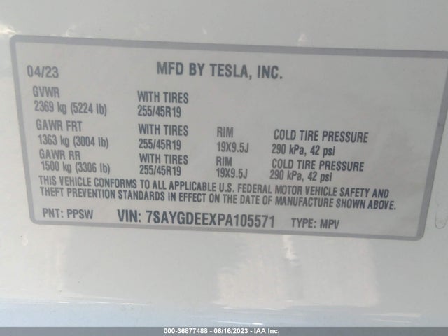 7SAYGDEEXPA105571 Tesla Model Y Long Range