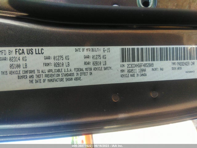 Dodge Charger Sxt 2015 2C3CDXHG6FH852809 Image 9