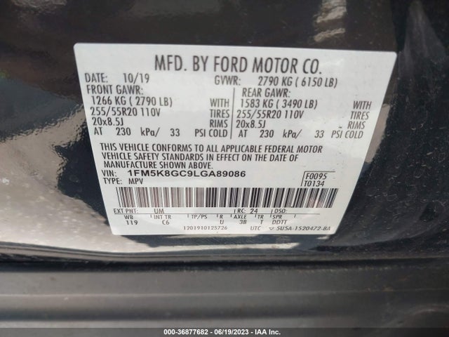 Ford Explorer St 2020 1FM5K8GC9LGA89086 Image 9