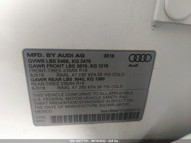 WA1BNAFY1J2234712 Audi Q5 Premium Plus