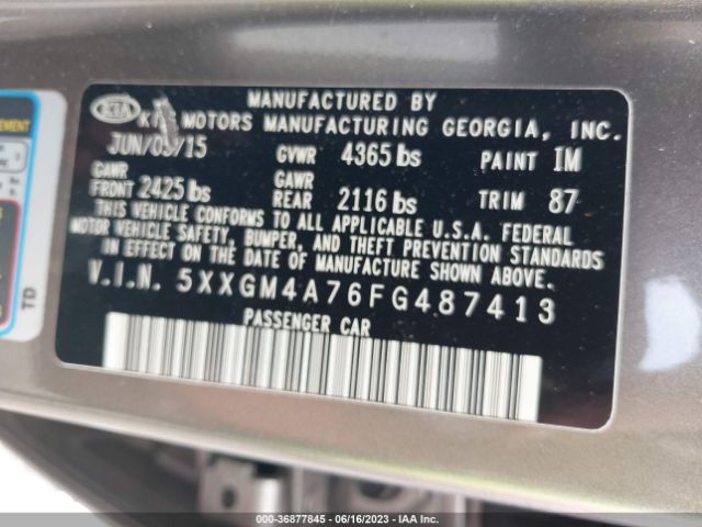 5XXGM4A76FG487413 KIA Optima Lx