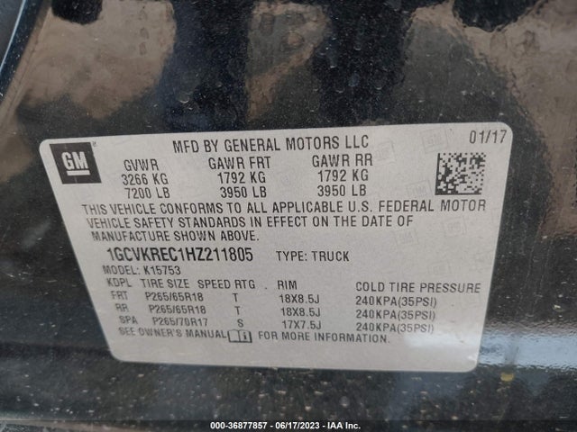 Chevrolet Silverado 1500 Lt 2017 1GCVKREC1HZ211805 Image 10