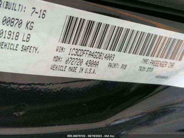 1C3CDFFA4GD814003 Dodge Dart Sxt Sport
