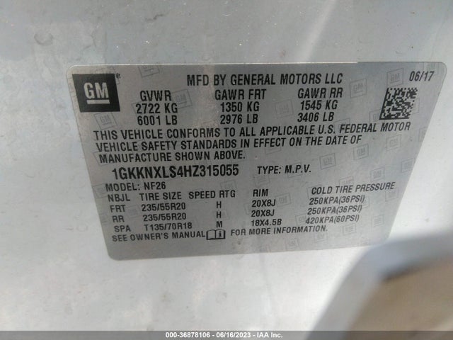 GMC Acadia Denali 2017 1GKKNXLS4HZ315055 Image 9