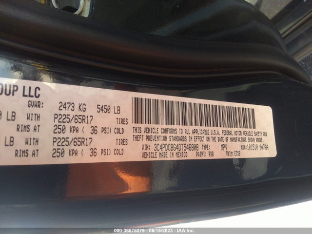 2013 DODGE JOURNEY SXT VIN: 3C4PDCBG4DT546808