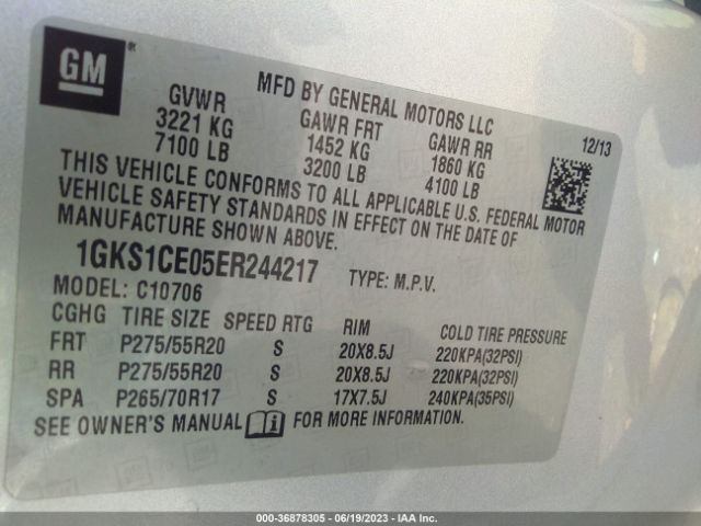1GKS1CE05ER244217 GMC YUKON SLT