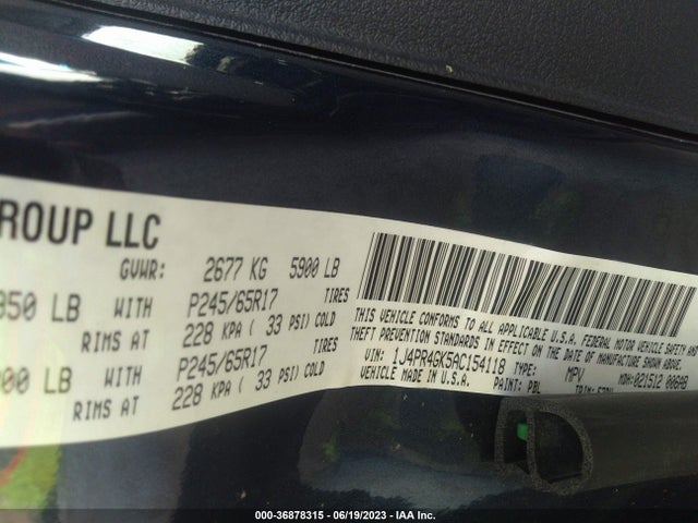 2010 JEEP GRAND CHEROKEE LAREDO VIN: 1J4PR4GK5AC154118