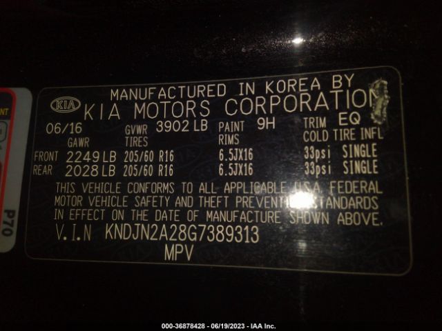 KNDJN2A28G7389313 KIA Soul Base