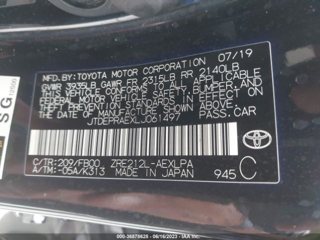 JTDEPRAEXLJ061497 Toyota COROLLA LE