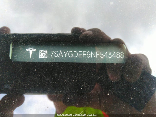2022 TESLA MODEL Y PERFORMANCE VIN: 7SAYGDEF9NF543488