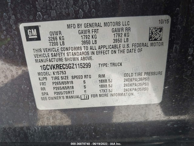 Chevrolet Silverado 1500 Lt 2016 1GCVKREC5GZ115299 Image 9